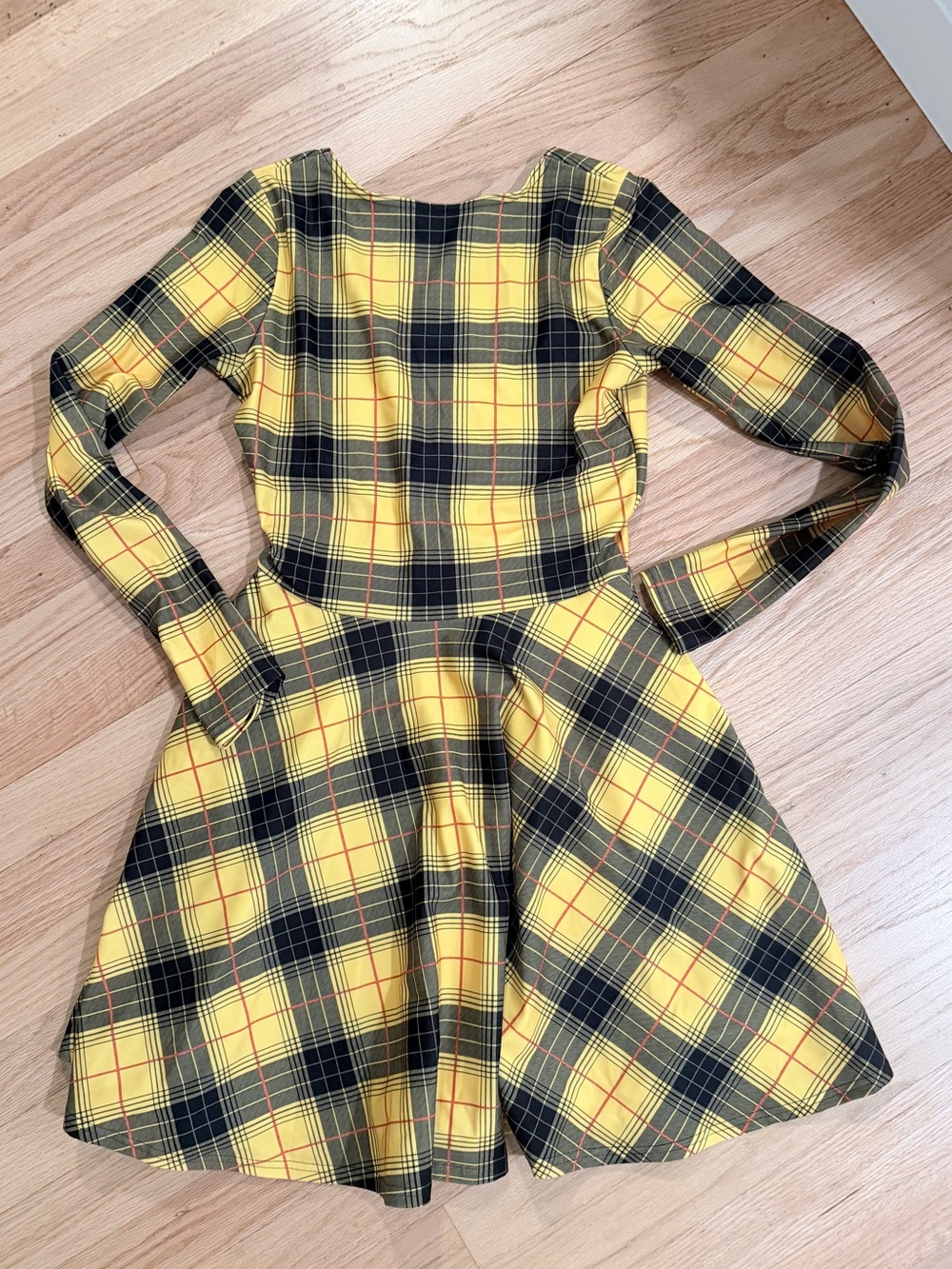 BlackMilk Yellow & Black Plaid Dress - Picture 2 of 3